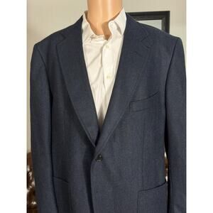 Tom Ford Herringbone Navy Cashmere Tweed Blazer Sportcoat 58IT 48R US